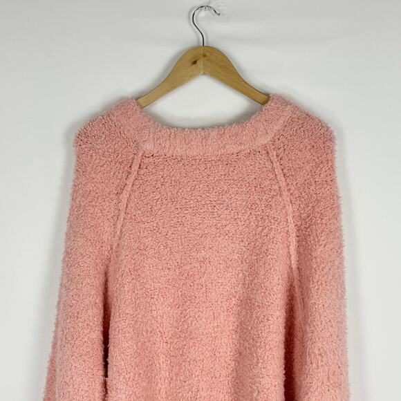 Free People Womens Teddy Oversize Tunic Sweater XL Pale Rosette Wool Blend - Picture 10 of 15